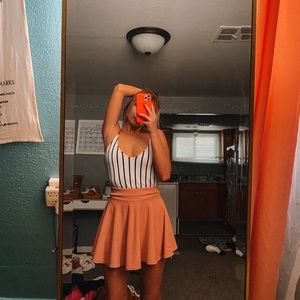 Striped body suit